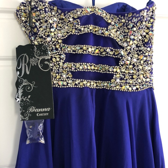 Brand NEW Size 4 Rianna Couture Royal Blue Dress - Picture 3 of 9